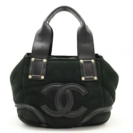 Chanel-Chanel Coco Mark Handbag Tote Bag-Black