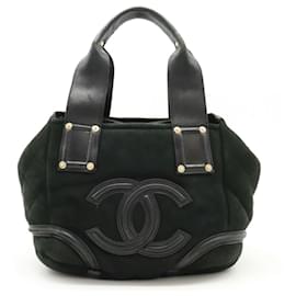 Chanel-Chanel Coco Mark Handbag Tote Bag-Black