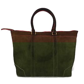 Coach-COACH Dark Brown Suede Tote Bag-Dark brown