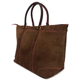 Coach-COACH Dark Brown Suede Tote Bag-Dark brown