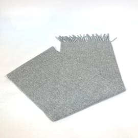 Hermès-Hermes Gray Stole with Royal Embroidery-Brown
