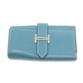 Hermès-Hermes blauer Leder-Schlüsselanhänger-Blau