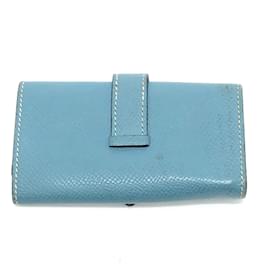 Hermès-Hermes Blue Leather Keycase-Blue