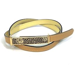 Hermès-Hermes Yellow Leather Belt-Yellow