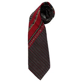 Cravatta Yves Saint Laurent vintage 1980s Nero Rosso