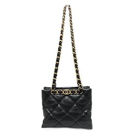Bolsa de ombro com corrente CC AS3502 da Chanel Preto