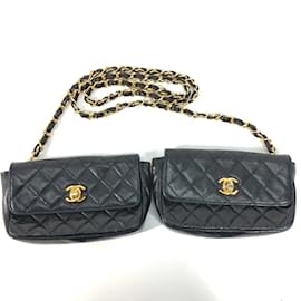 Chanel-Bolso de hombro de cuero negro Chanel-Negro