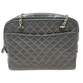 Chanel-Sac à épaule en cuir noir vintage Chanel-Noir