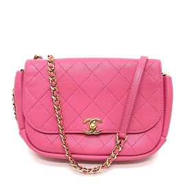 Borsa a spalla in pelle rosa Chanel Rosa