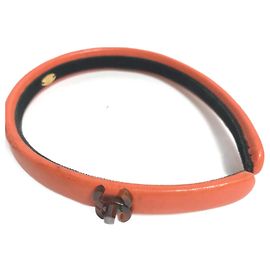 Oranges Lederhaarband von Chanel Orange