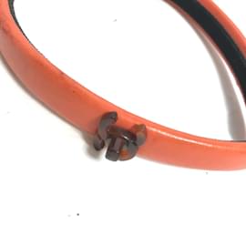 Chanel-Chanel Orange Leather Headband-Orange
