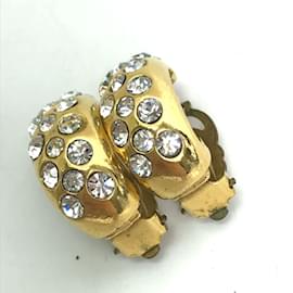 Chanel-Chanel Vintage Gold Clip Earrings-Golden