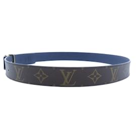 Louis Vuitton-Louis Vuitton Santur LV Initial Monogram Belt-Navy blue,Monogram