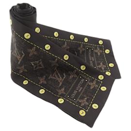 Louis Vuitton-Louis Vuitton Bandeau Monogram Silk Scarf-Brown