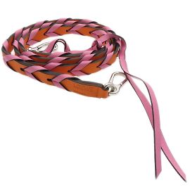 Sangle en cuir tressé Loewe 112 30 S95 Rose Orange