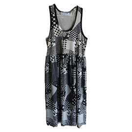 Vestido sin mangas Sonia Rykiel de algodón negro y blanco Negro Blanco
