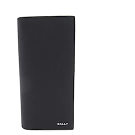 Bally-Bally Navy Calfskin Long Wallet-Navy blue