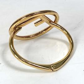 Fendi-Fendi FF Gold Plated Bangle-Golden