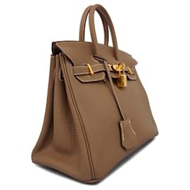 Hermès-Hermes Birkin 25 Handbag in Etoupe Gray-Taupe