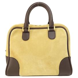 Loewe-Loewe Amazona Suede Handbag-Beige