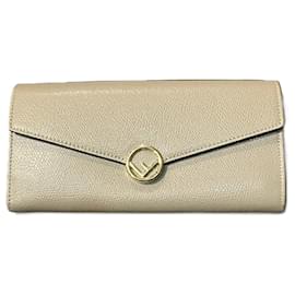 Fendi-Fendi F IS 8M0251 Long Wallet for Women-Beige