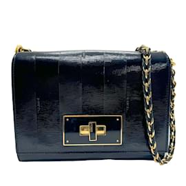 Fendi-Bolsa de ombro Fendi Claudia Mini Vernice em couro patentado-Preto