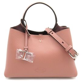 Tod's Pink Leather 2-Way Shoulder Bag Pink