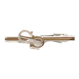 Pin de corbata de latón plateado Salvatore Ferragamo Plata