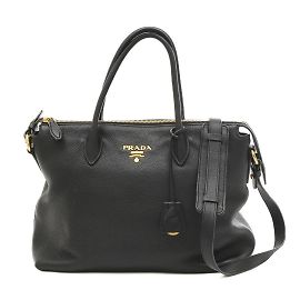 Prada VITELLO PHENIX 2-Way Shoulder Bag Black