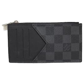 Louis Vuitton-Louis Vuitton Black Damier Graphite Coin Purse-Black