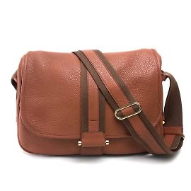 Hermès Bolsa de ombro de couro marrom Hermes Marrom