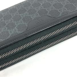 Gucci-Gucci GG Supreme Long Wallet-Black