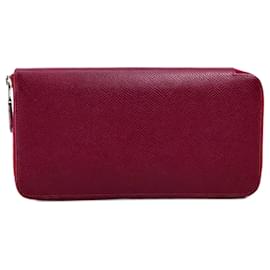 Hermès Hermes Silk-In Zip Around Long Wallet Ruby Red
