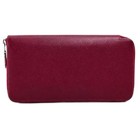 Portefeuille long zippé Silk-In d'Hermès Ruby Rouge