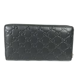 Gucci-Gucci Black Leather Long Wallet-Black