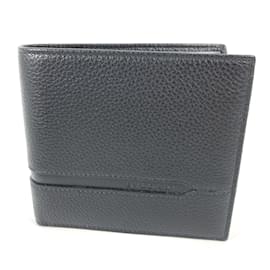 Bulgari-Bvlgari Black Leather Bi-Fold Wallet-Black