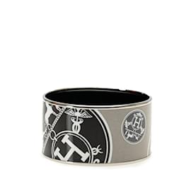 Hermès-Hermes Enamel Bangle TGM-Brown,Black,Silvery