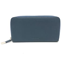 Christian Dior-Dior Homme Navy Leather Long Wallet-Navy blue