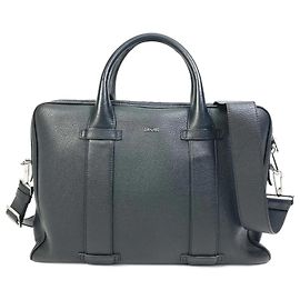 Christian Dior Dior Homme Black Leather Briefcase Black
