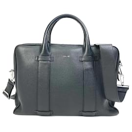 Christian Dior-Dior Homme Black Leather Briefcase-Black