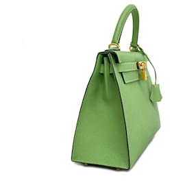 Hermès-Hermes Kelly 28 Handbag in Vert Cricket-Other