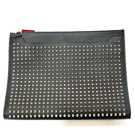Clutch in pelle nera Christian Louboutin Nero
