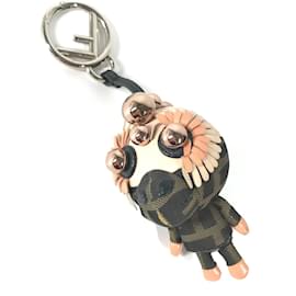 Fendi-Fendi Zucca Bag Charm Key Holder-Brown
