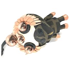 Fendi-Fendi Zucca Bag Charm Key Holder-Brown