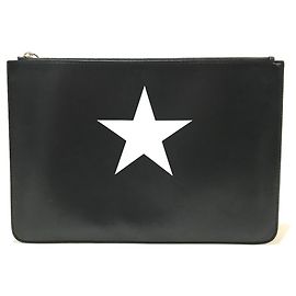 Pochette en cuir noir Givenchy Noir