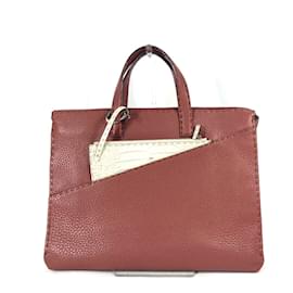 Fendi-Fendi Brown Leather Briefcase with Pouch-Brown