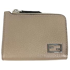 Fendi-Fendi Beige Leather Coin Purse-Beige