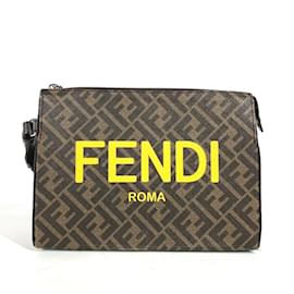 Fendi-Fendi 7VA564 Zucca Clutch Bag-Brown