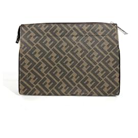 Fendi-Fendi 7VA564 Zucca Clutch Bag-Brown