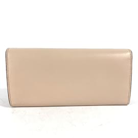 Fendi-Fendi Beige Leather Long Wallet-Beige